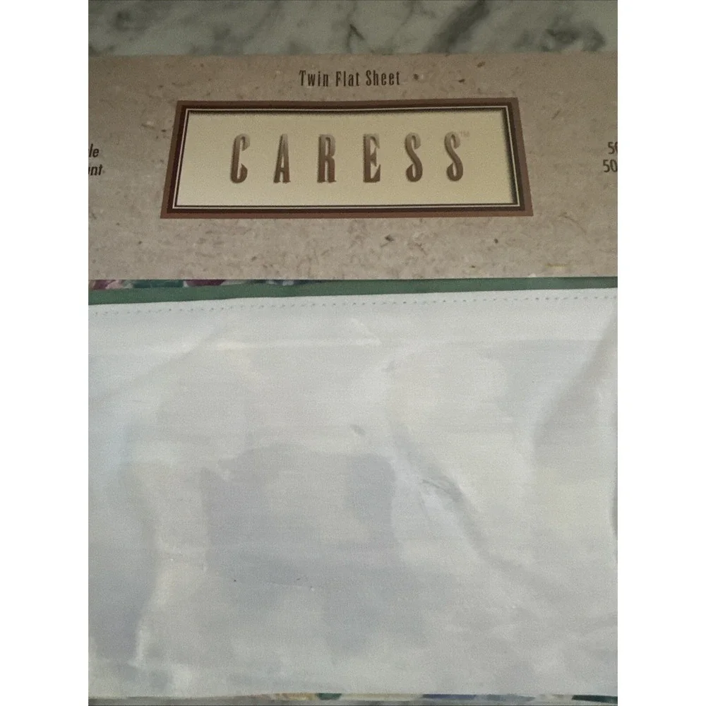 Vintage Caress Twin Flat Sheet Ashlee  Percale NEW USA 39 X 76 in